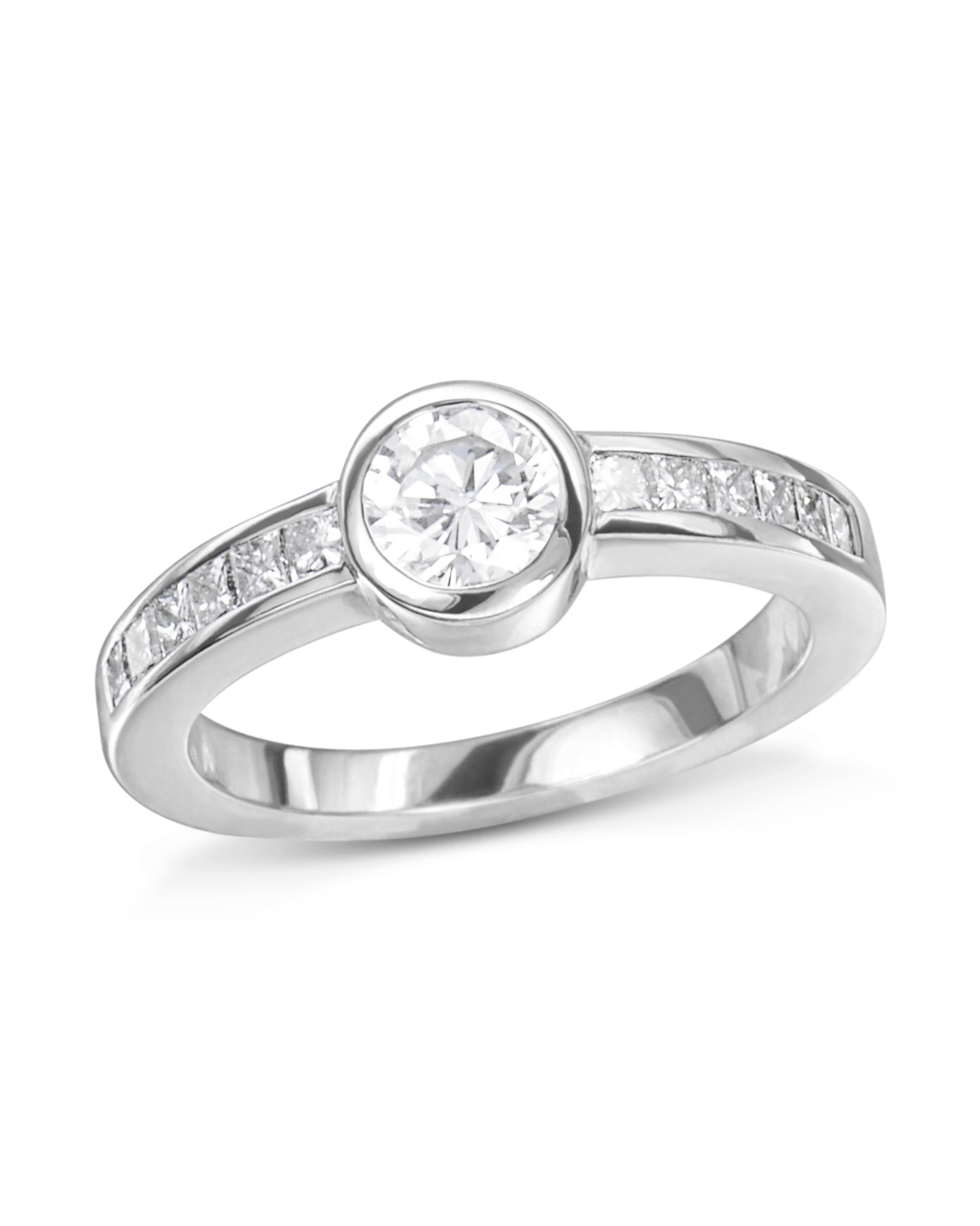 Bezel-Set Diamond Engagement Ring