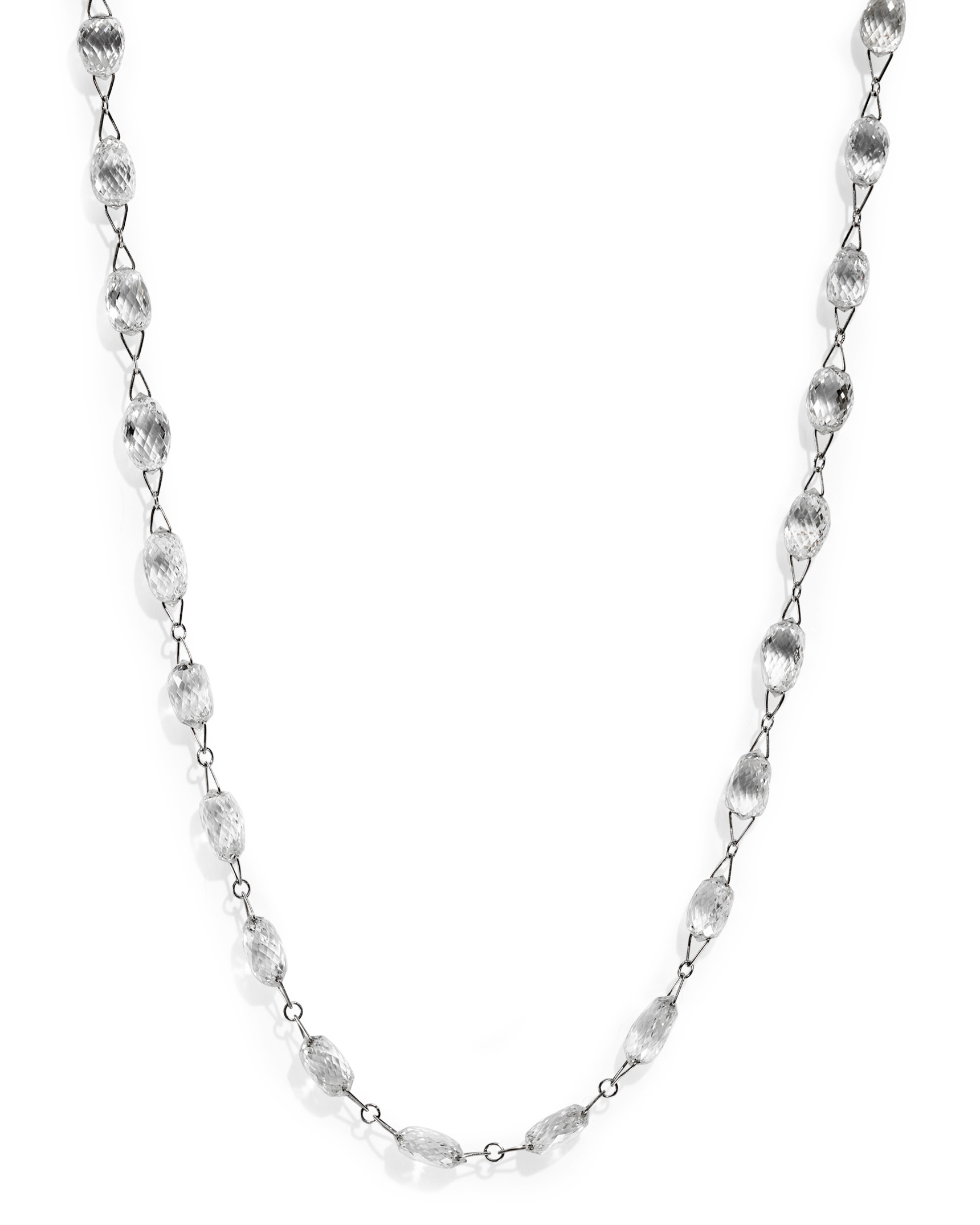 Briolette Diamond and Platinum Necklace