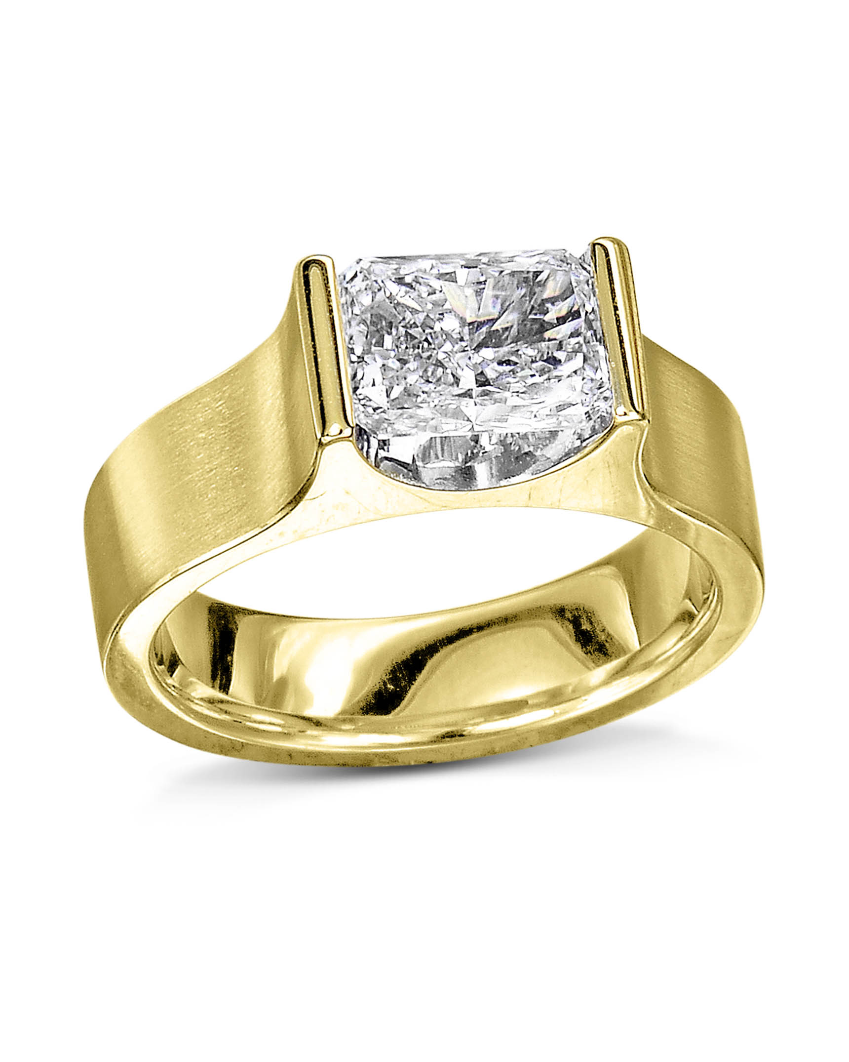 Yellow Gold Radiant Diamond Engagement Ring by Henrich & Denzel