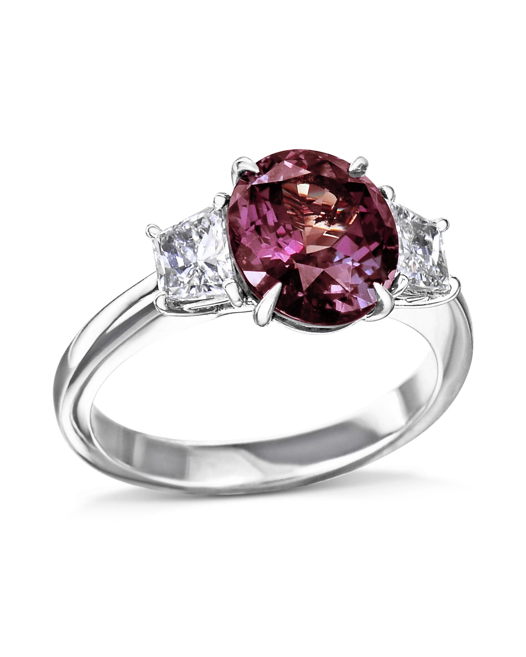 Rare Alexandrite & Diamond Three-Stone Ring